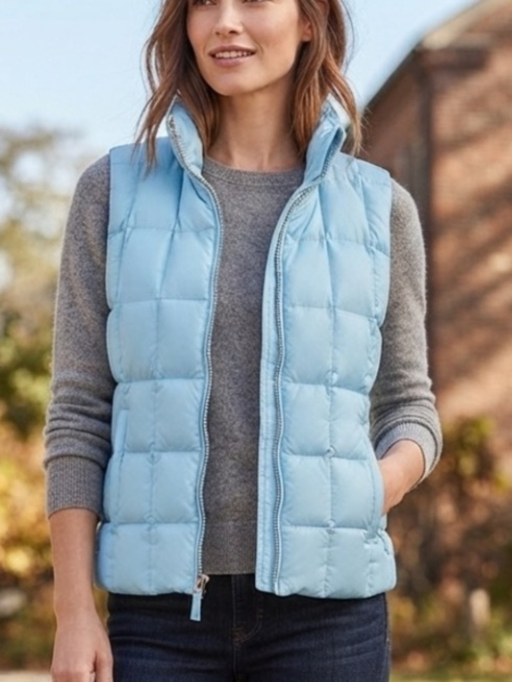 Gap Light Blue Quilted Puffer Vest - Women’s Size S - Minimalist Casual Layer